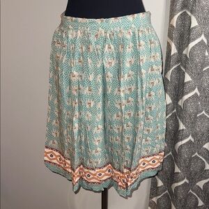 Anthropologie Comme Toi Elephant Print Skirt SZ Large